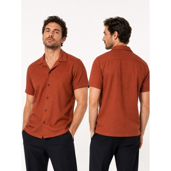 Ben Sherman Other - Ben Sherman Shirt Mens Large Orange Excellent Vintage Preppy Short Sleeve Button